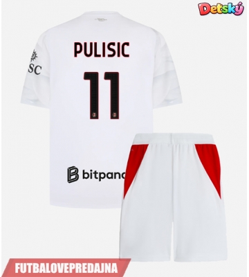 Lacne Dětský Futbalové dres AC Milan Christian Pulisic #11 2026-27 Krátky Rukáv - Preč (+ trenírky)